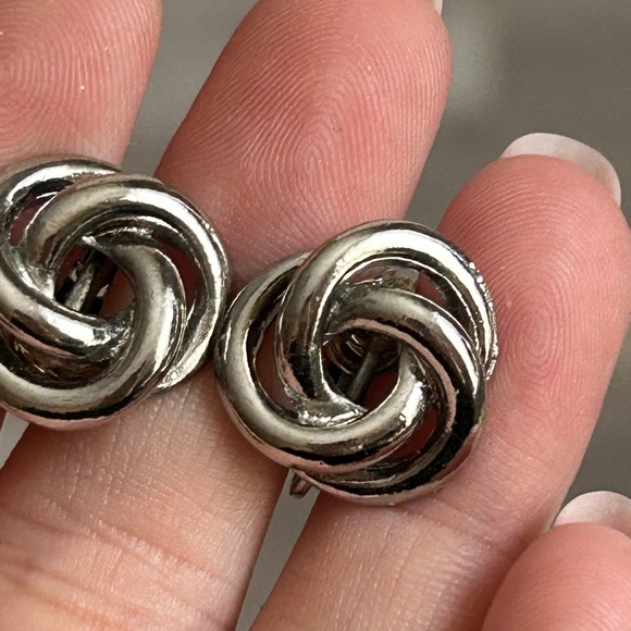 4/$50 Celtic knot Edwardian earrings clip ons 💙 - Picture 4 of 8
